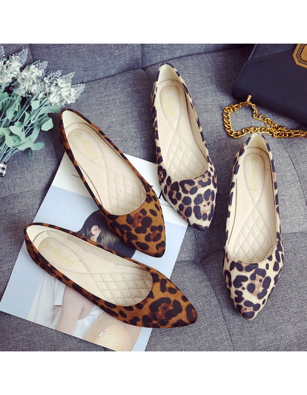 Leopard print single shoes women's flat 2021 new p...