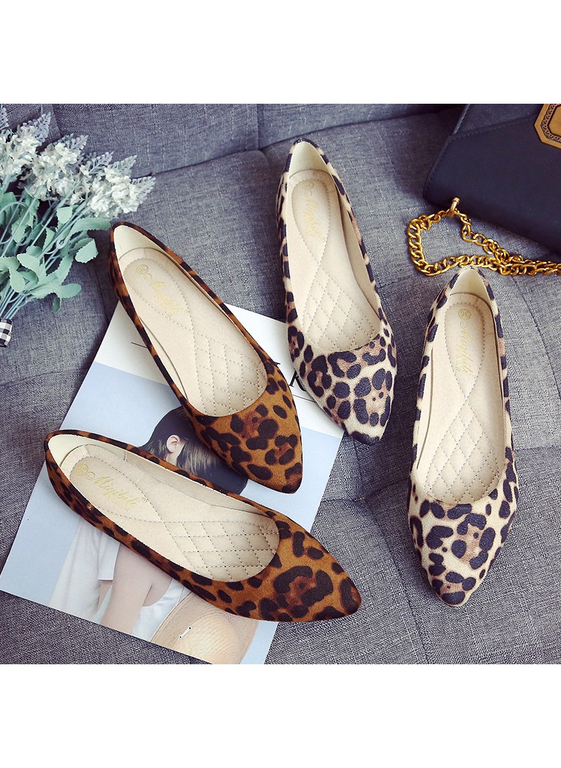 Leopard print single shoes women's flat 2021 new p...