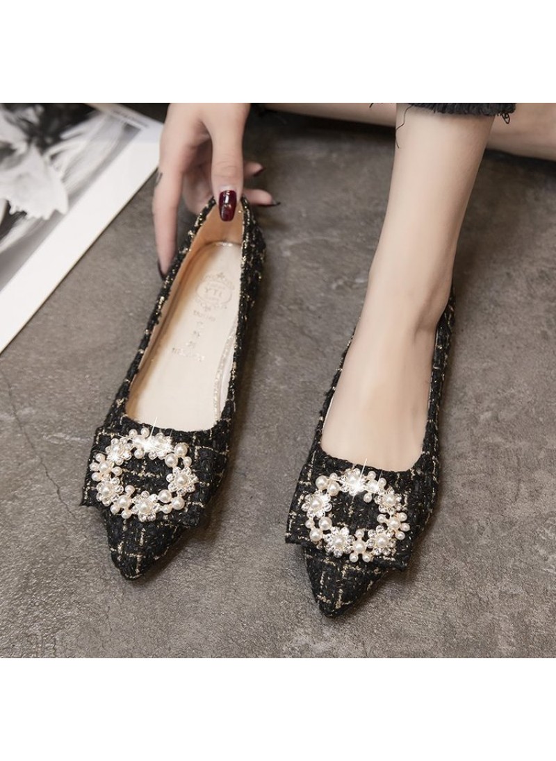 2021 spring new Korean flat shoes pointed shallow ...