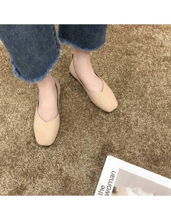 2021 autumn new Korean flat sole single shoes Squa...