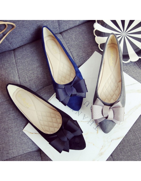 Large size shoes spring 41-43 bow pointed single s...