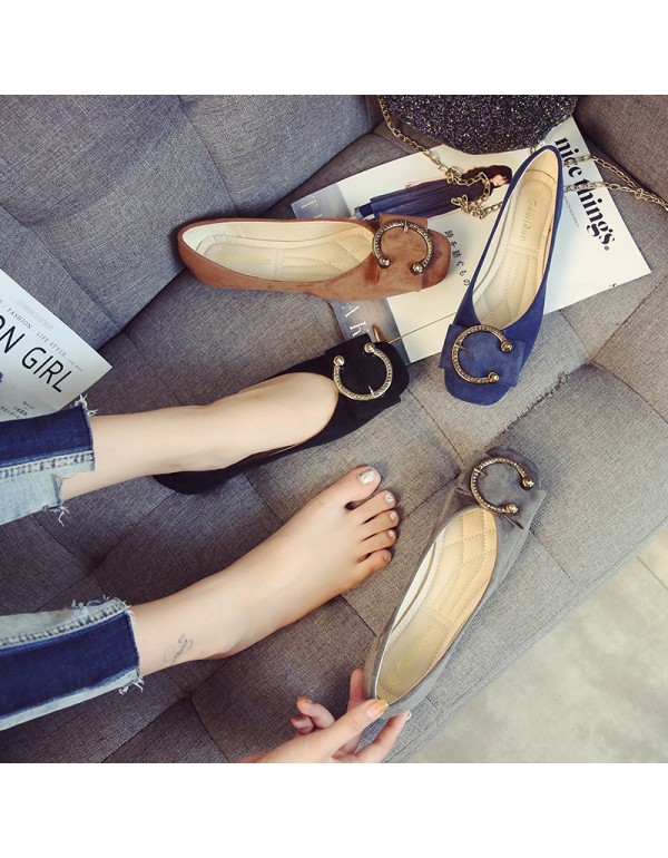 2021 spring single shoes new flat bottomed versatile square head shallow mouth shoes pregnant women's shoes scoop shoes four seasons shoes large 41-43