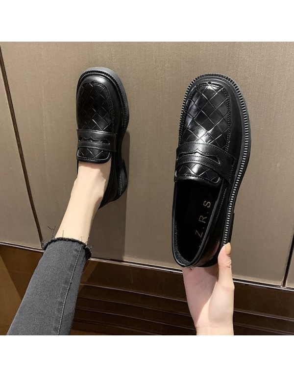 2021 spring new British style small leather shoes ...