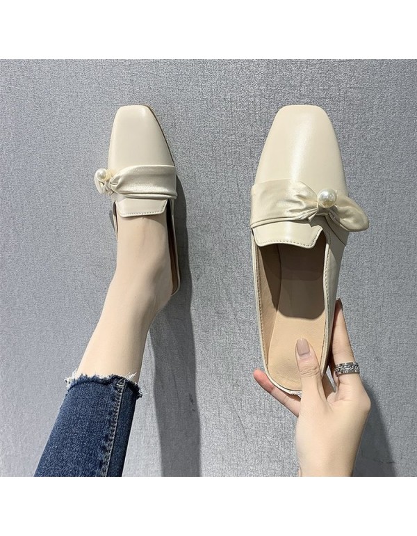 2021 spring new Korean Baotou half slippers women wear flat bottom bow lazy shoes fashion women's shoes wholesale