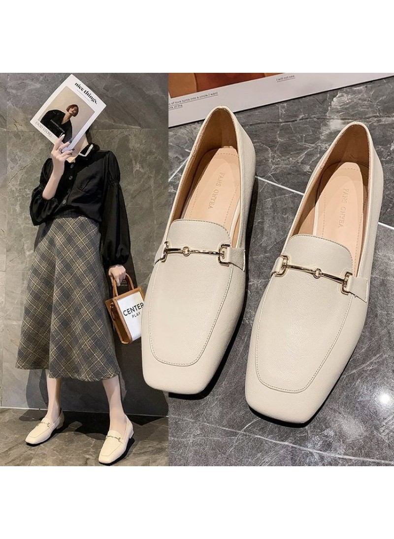 2021 spring new style square head single shoes thi...