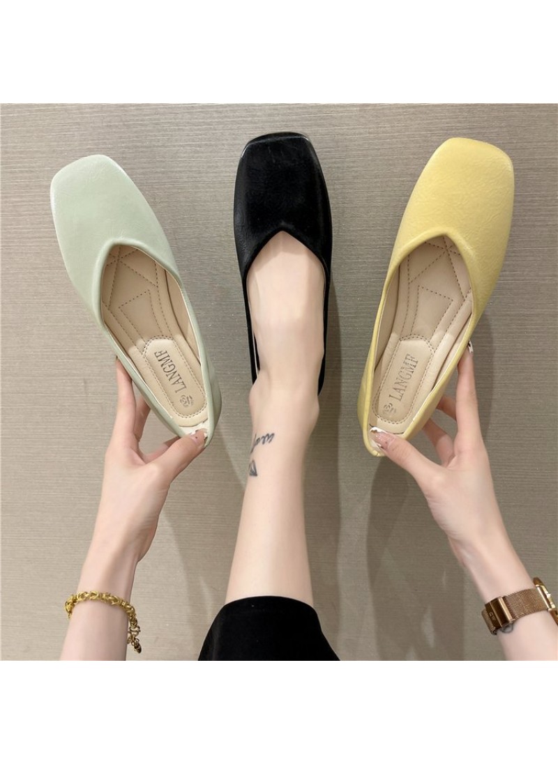 2021 summer new Korean flat sole single shoes with...