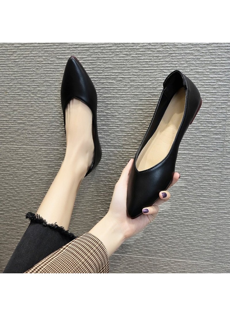 2021 spring new pointed shallow mouth flat shoes s...