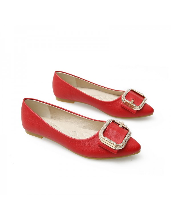 Women's shoes 2021 new single shoes women's flat shoes spring style versatile fairy gentle net red scoop shoes women large 41-43