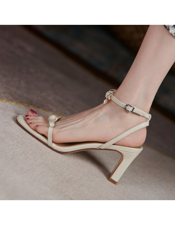 One line French sandals women's summer heels 2021 ...