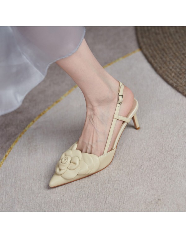 20201 Baotou back empty high heels women's summer ...