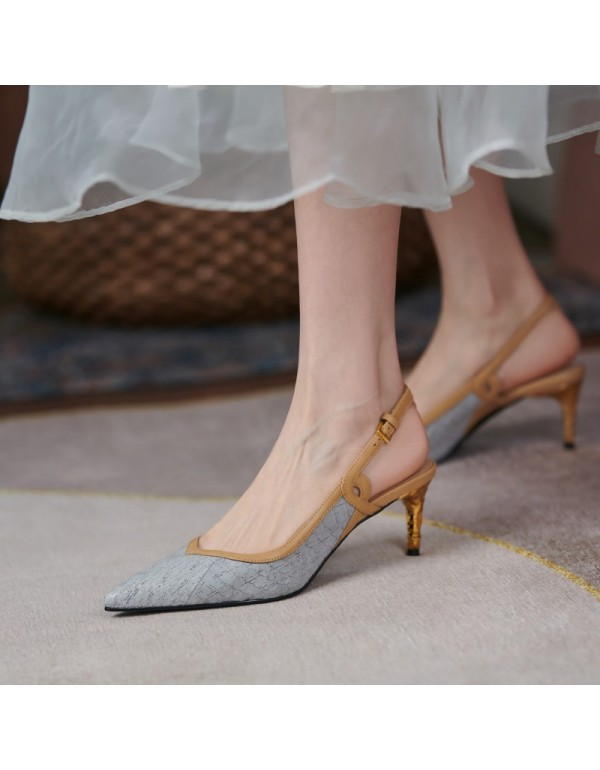 Baotou sandals women's high heels and thin heels 2...
