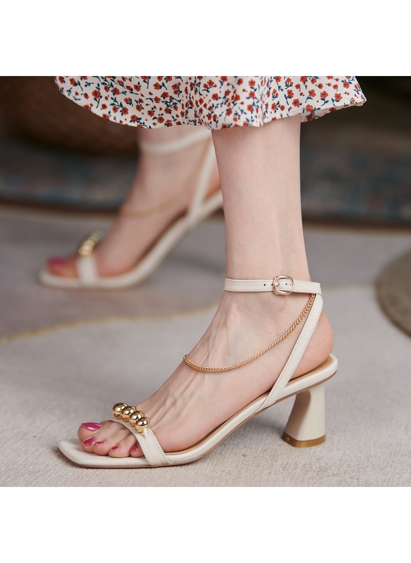 French special-shaped high-heeled sandals T-shaped...
