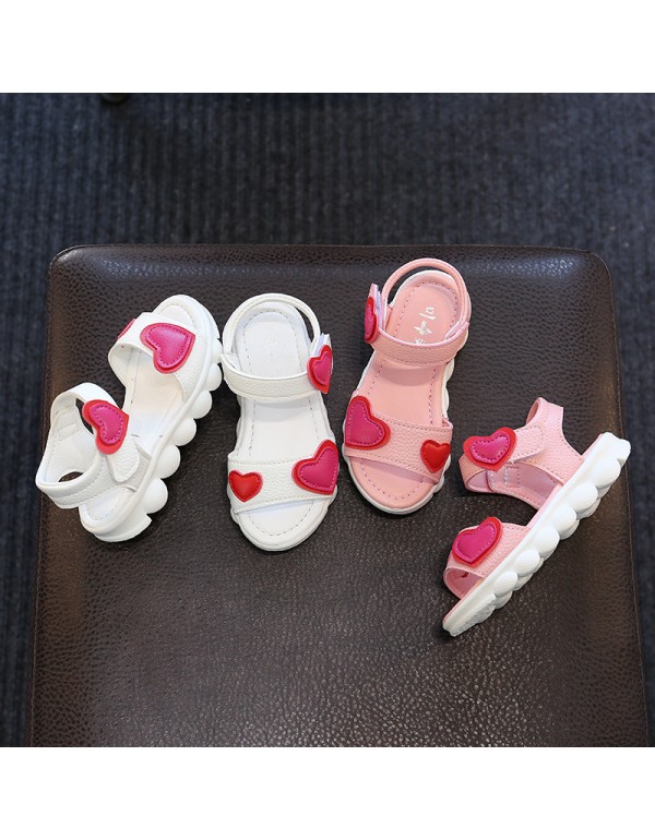 2022 spring and summer new children's sandals Korean fashion sandals open toe shoes magic stickers love girls' casual sandals 