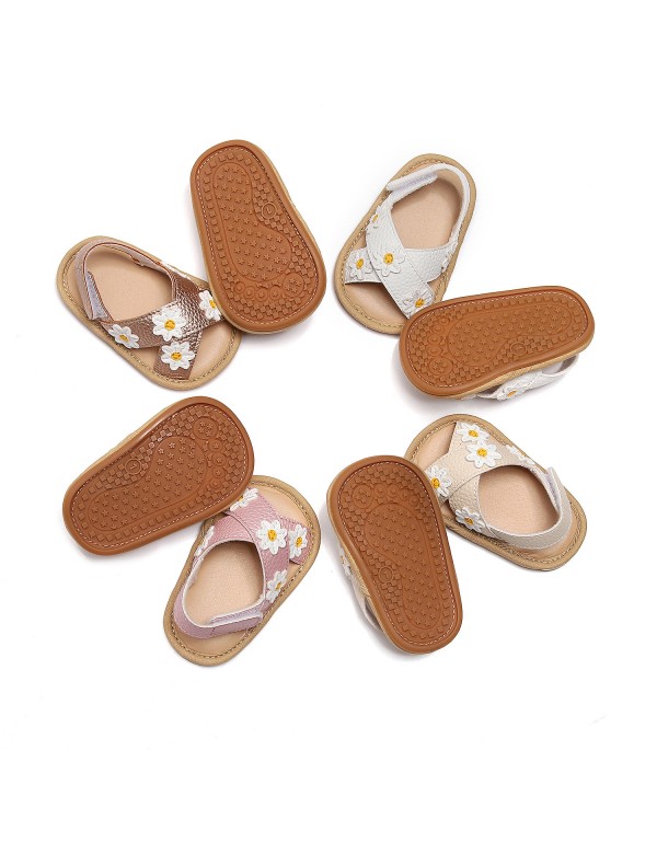 2022 new cross band floret children's and girls' sandals baby comfortable walking shoes one hair substitute 