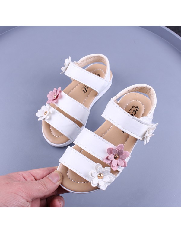 Children's summer sandals girls lovely flowers Roman shoes breathable hollow children sandals shoes 