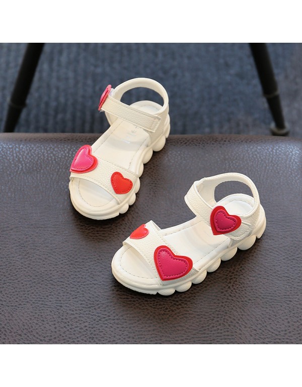 2022 spring and summer new children's sandals Korean fashion sandals open toe shoes magic stickers love girls' casual sandals 