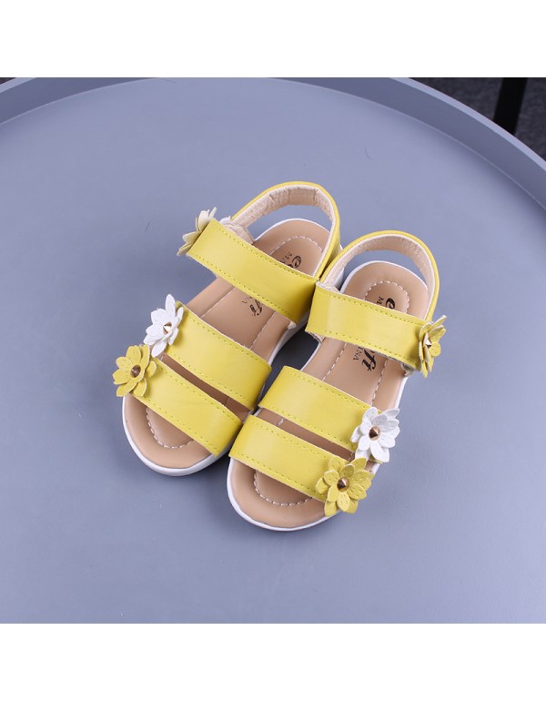 Children's summer sandals girls lovely flowers Roman shoes breathable hollow children sandals shoes 