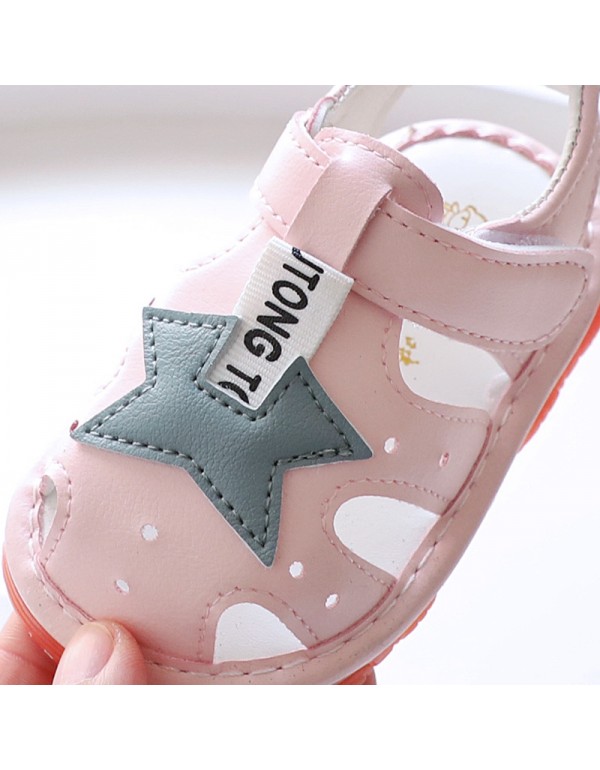 2022 summer new boys' open toe whistled baby sandals 0-1-2 years old leather baby shoes 2133 