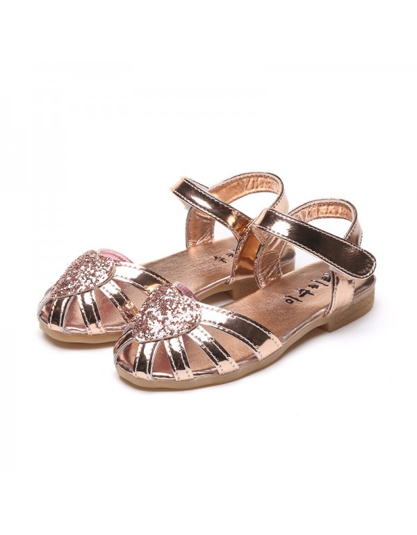 2017 summer new girls' Princess sandals Korean children's beach shoes love fashion baby shoes Taobao pop 