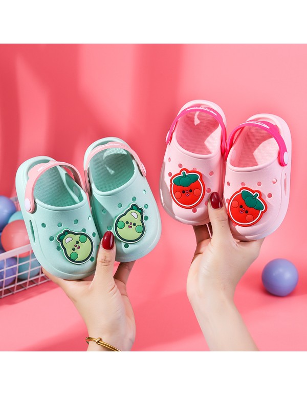 Children's slippers hole shoes anti slip in summer middle-aged and older children, boys and girls, children wear soft beach shoes and sandals outside 