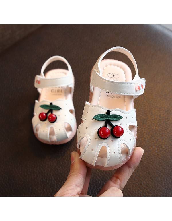 A pair of girls' Baotou sandals, new summer girls' princess shoes, little girls' walking shoes, lovely baby shoes 