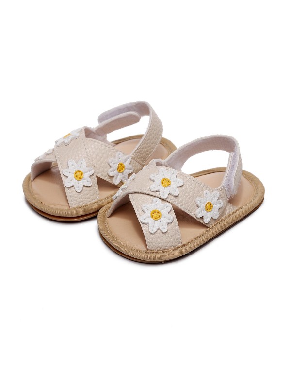 2022 new cross band floret children's and girls' sandals baby comfortable walking shoes one hair substitute 