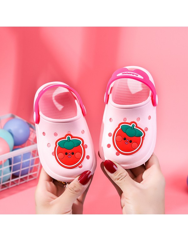 Children's slippers hole shoes anti slip in summer middle-aged and older children, boys and girls, children wear soft beach shoes and sandals outside 