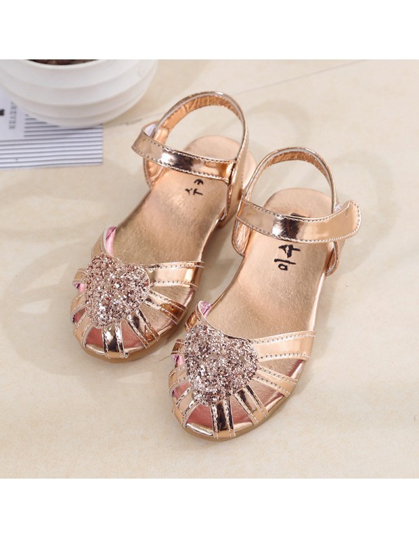 2017 summer new girls' Princess sandals Korean children's beach shoes love fashion baby shoes Taobao pop 