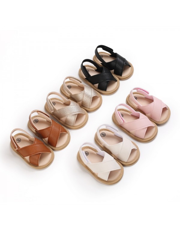 Baby shoes summer 0-1 year old male and female baby sandals soft soled Pu casual walking shoes 