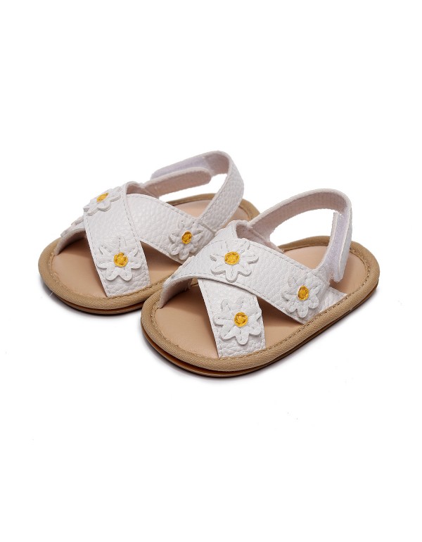 2022 new cross band floret children's and girls' sandals baby comfortable walking shoes one hair substitute 
