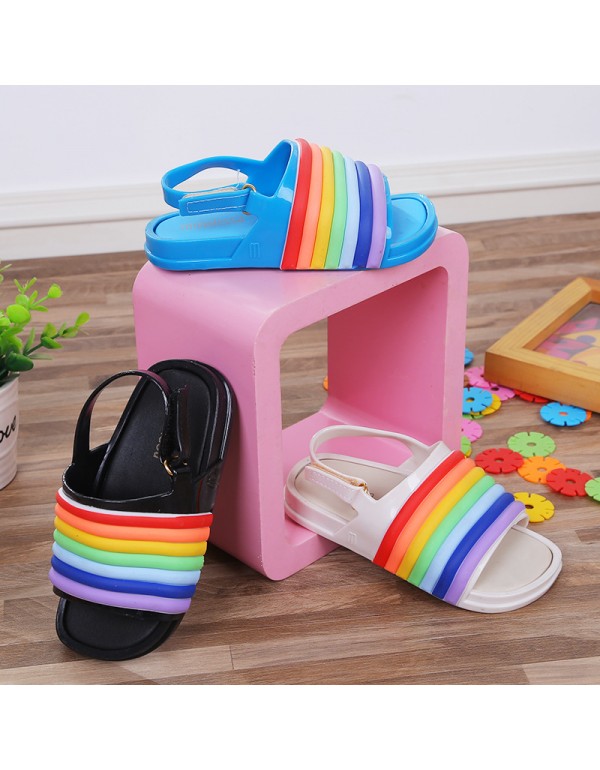 Minielisa Melissa's same jelly children's shoes men's and women's treasure children's Rainbow sandals 