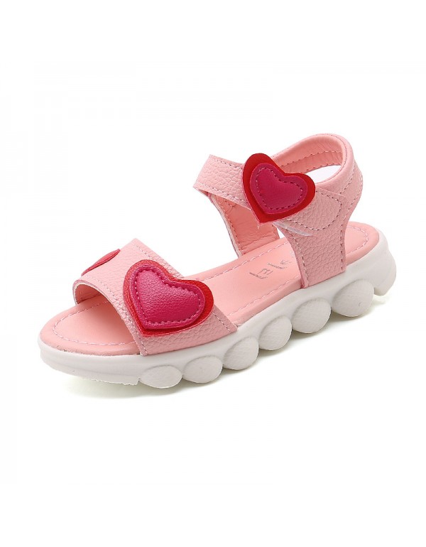 2022 spring and summer new children's sandals Korean fashion sandals open toe shoes magic stickers love girls' casual sandals 