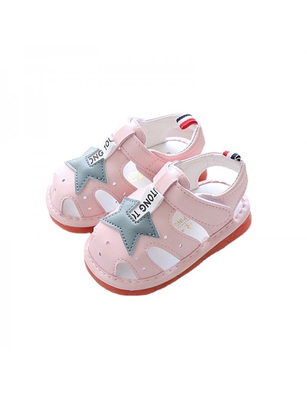 2022 summer new boys' open toe whistled baby sandals 0-1-2 years old leather baby shoes 2133 