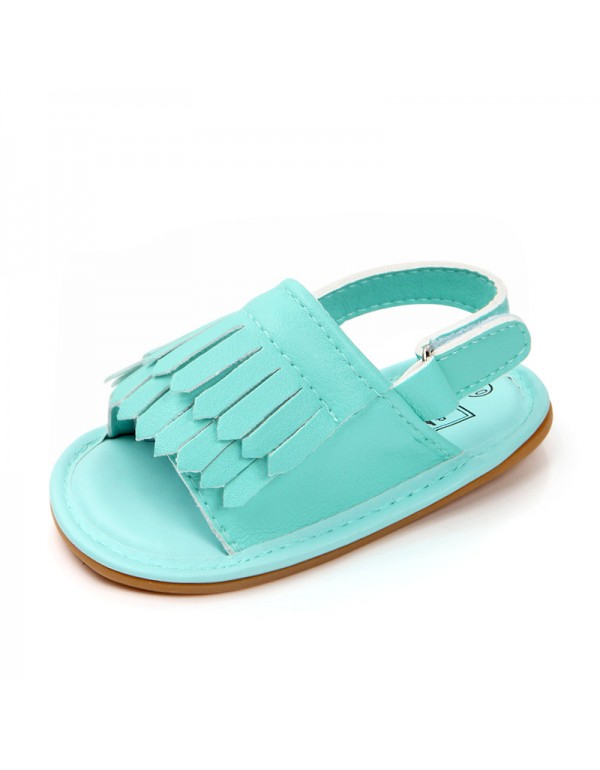 Baby shoes wholesale summer new frosted tassel sandals baby toddlers rubber soled sandals lj0532 