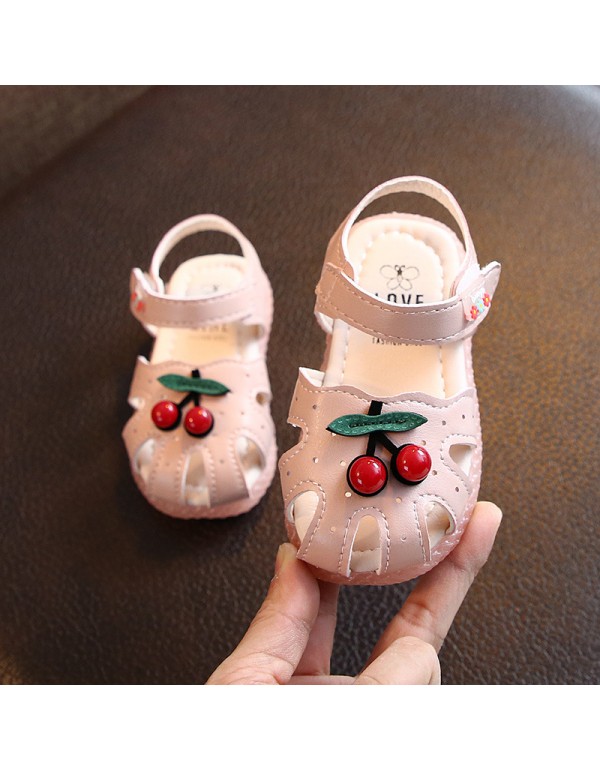 A pair of girls' Baotou sandals, new summer girls' princess shoes, little girls' walking shoes, lovely baby shoes 