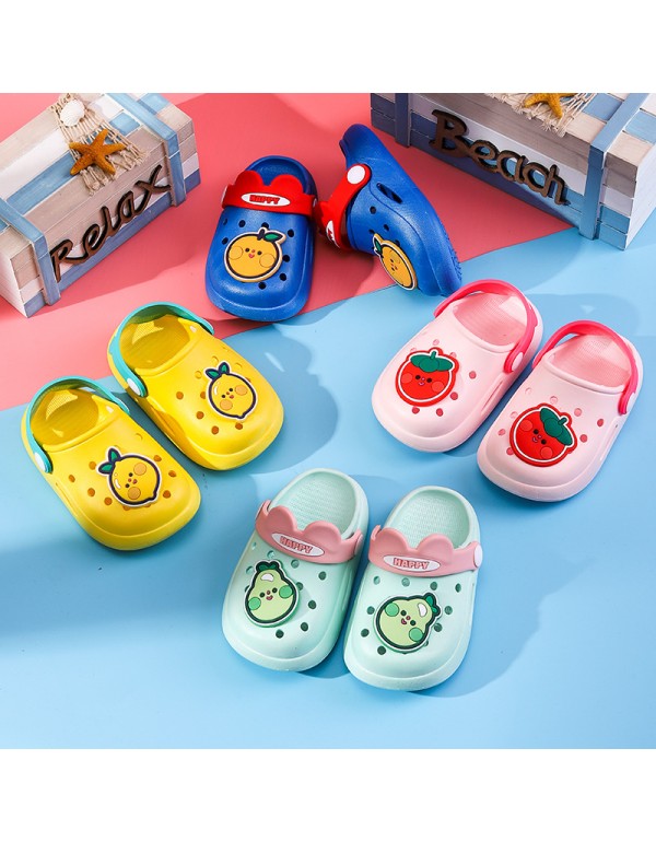 Children's slippers hole shoes anti slip in summer middle-aged and older children, boys and girls, children wear soft beach shoes and sandals outside 