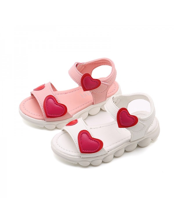 2022 spring and summer new children's sandals Korean fashion sandals open toe shoes magic stickers love girls' casual sandals 