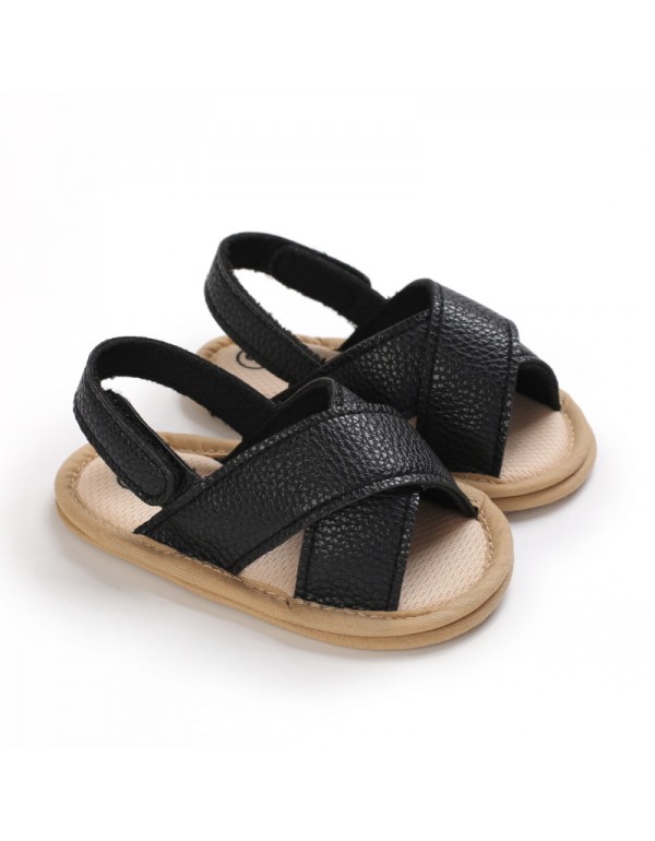 Baby shoes summer 0-1 year old male and female baby sandals soft soled Pu casual walking shoes 