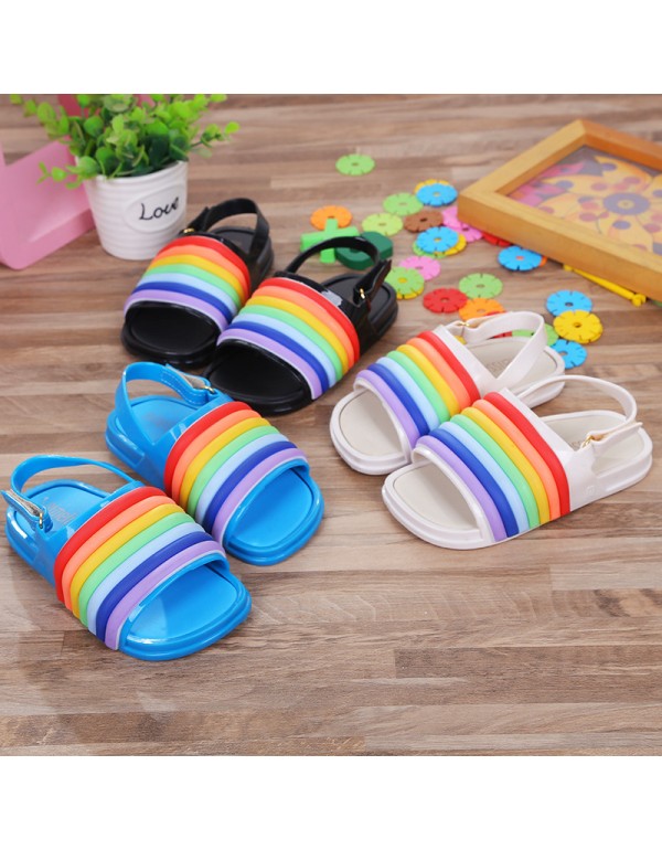 Minielisa Melissa's same jelly children's shoes men's and women's treasure children's Rainbow sandals 