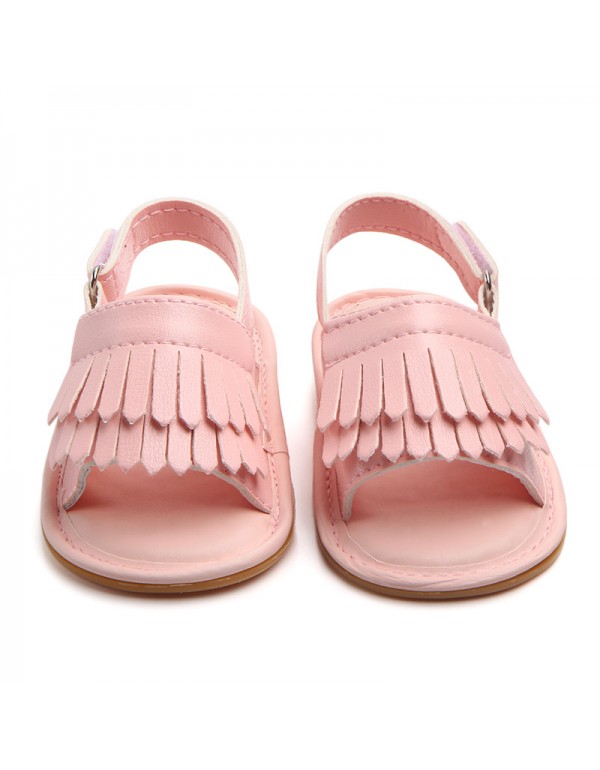 Baby shoes wholesale summer new frosted tassel sandals baby toddlers rubber soled sandals lj0532 