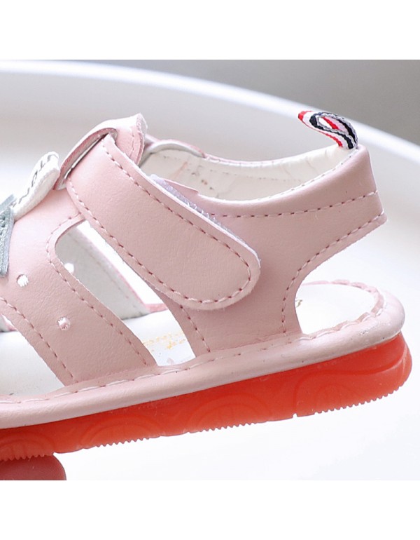2022 summer new boys' open toe whistled baby sandals 0-1-2 years old leather baby shoes 2133 