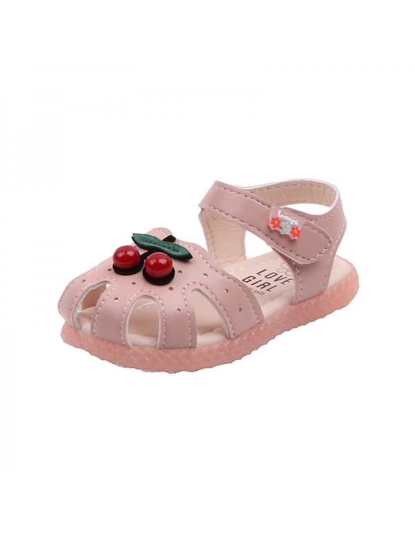 A pair of girls' Baotou sandals, new summer girls' princess shoes, little girls' walking shoes, lovely baby shoes 