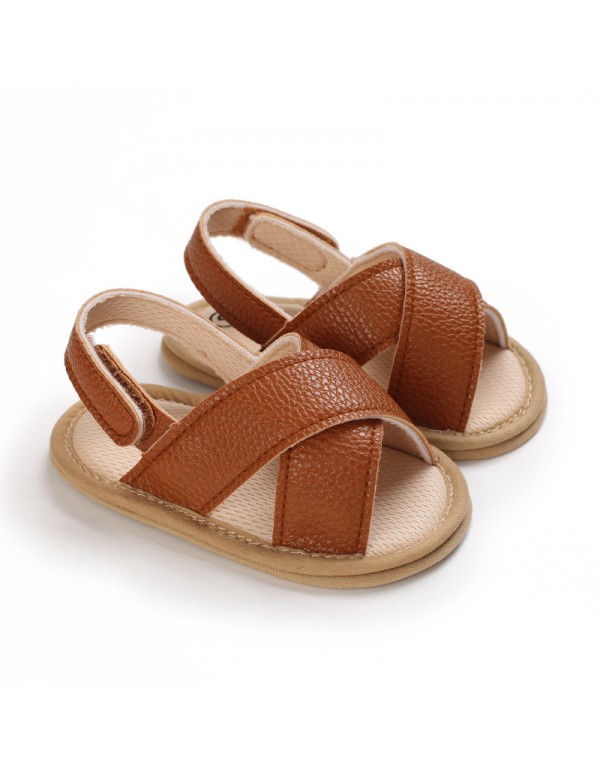 Baby shoes summer 0-1 year old male and female baby sandals soft soled Pu casual walking shoes 