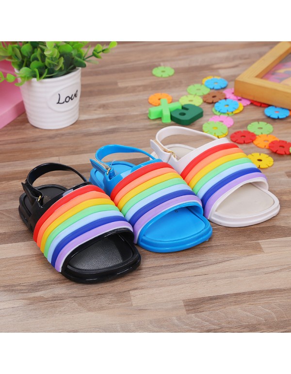 Minielisa Melissa's same jelly children's shoes men's and women's treasure children's Rainbow sandals 