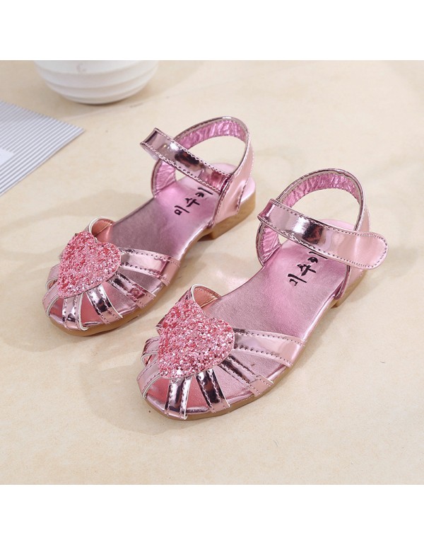 2017 summer new girls' Princess sandals Korean children's beach shoes love fashion baby shoes Taobao pop 