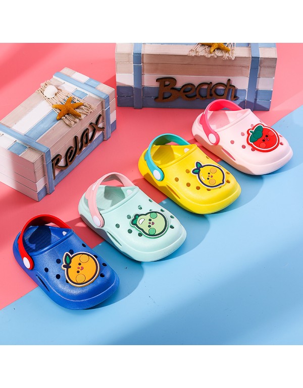 Children's slippers hole shoes anti slip in summer middle-aged and older children, boys and girls, children wear soft beach shoes and sandals outside 
