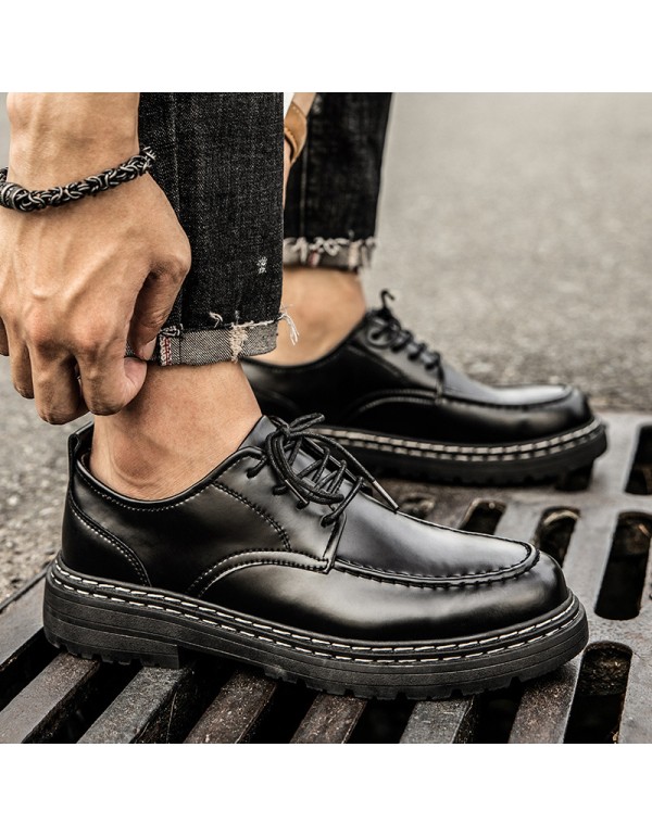 Vintage British Style Men's small leather shoes au...