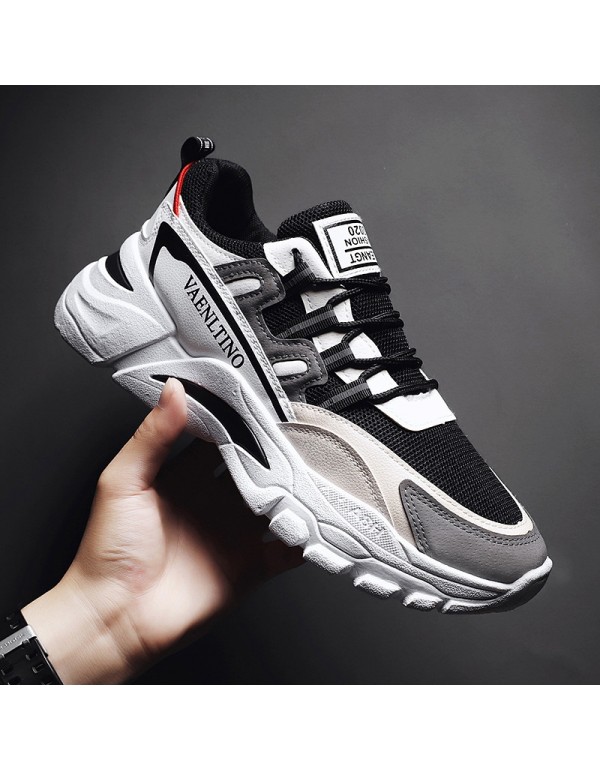 Summer color matching men's casual shoes thick bottom low top lace up youth sports shoes new student men's shoes wholesale 