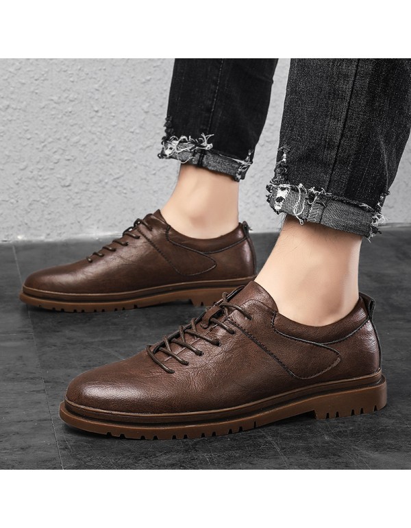 New Retro British Style Men's small leather shoes autumn low top youth business casual shoes fashion tooling shoes wholesale 