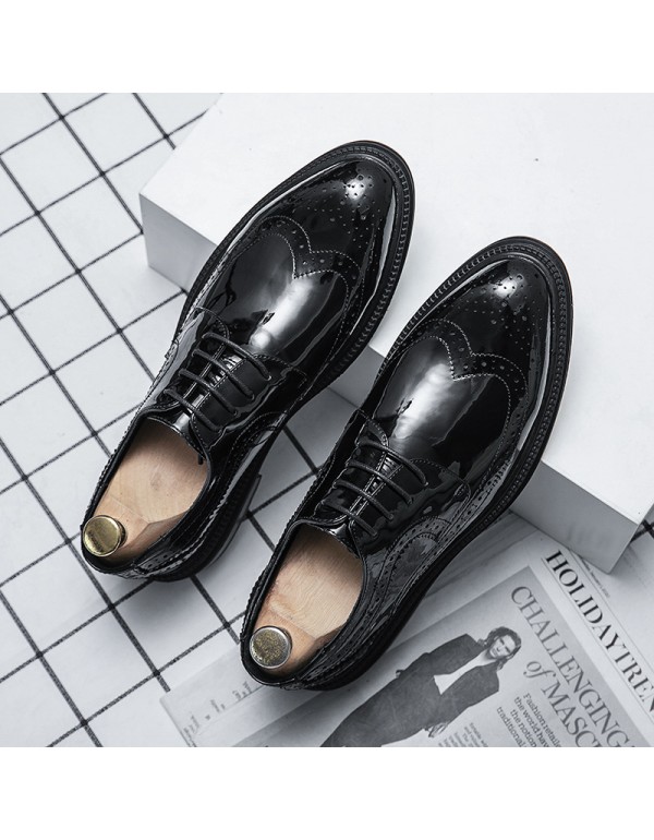 Men's shoes 2021 autumn winter new fashion trend men's shoes pointed super fiber white business casual low top formal leather shoes 